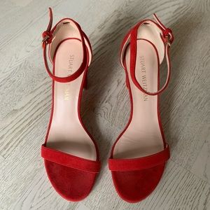 Stuart Weitzman Red Suede Sandals